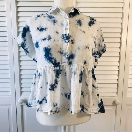 *NEW* RACHEL ZOE Linen Button Up V-Neck Shirt Size XS