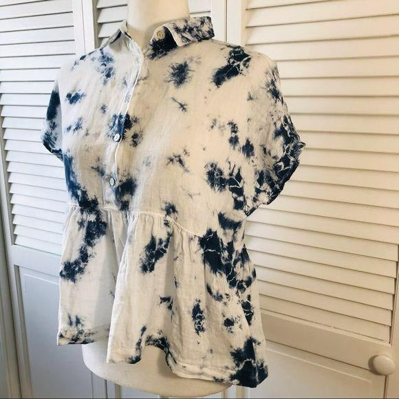 *NEW* RACHEL ZOE Linen Button Up V-Neck Shirt Size XS