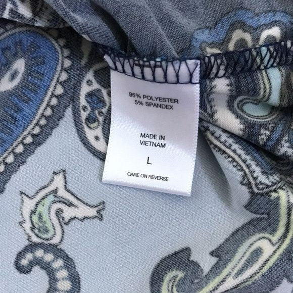 NEW YORK & COMPANY Blue Scoop Neck Shirt
