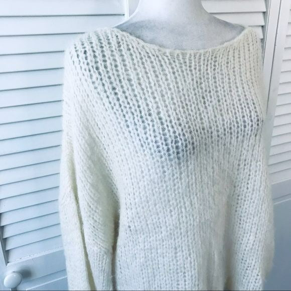 FREE PEOPLE Ivory Moonbeam Alpaca Chunky Knit Sweater Size S