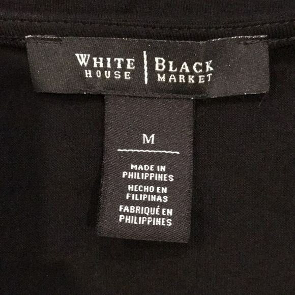 WHITE HOUSE BLACK MARKET Black Square Neckline Shirt