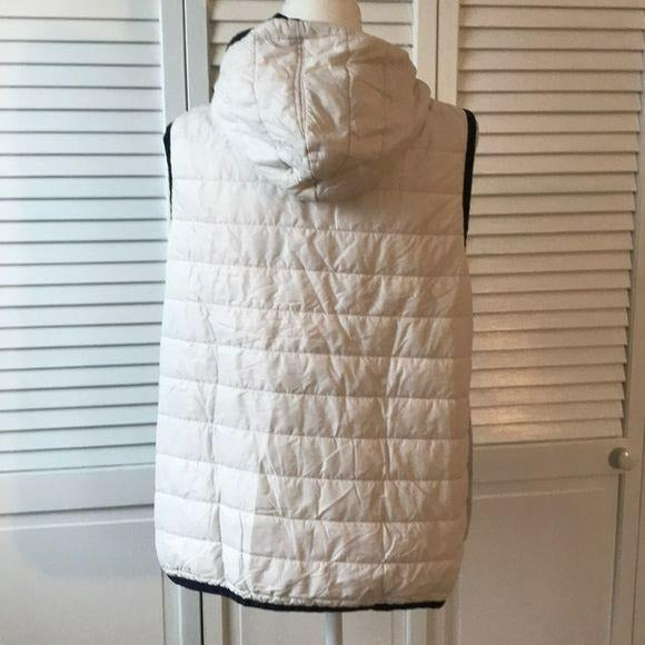 Tommy Hilfiger Gray & Ivory Hooded Vest Size XL