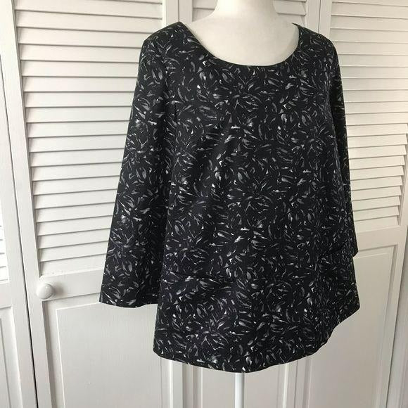 DKNY Black 3/4 Sleeve Blouse Size 10