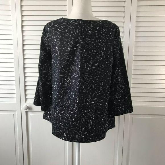 DKNY Black 3/4 Sleeve Blouse Size 10