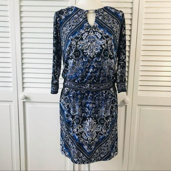 *NEW* WHITE HOUSE BLACK MARKET Blue Belted Dress