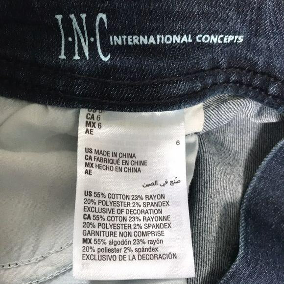 *NEW* INC Embellished Indigo Skinny Leg Jeans Size 6