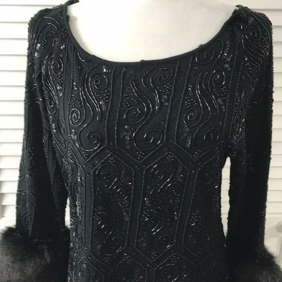 TAKAKO SAKON Black Beaded Embroidered Sweater