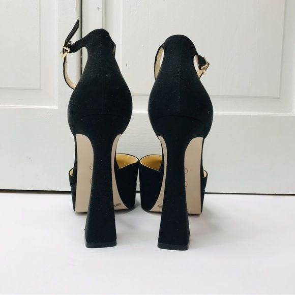 JESSICA SIMPSON Deirae Black Suede Platform Heels Size 8.5