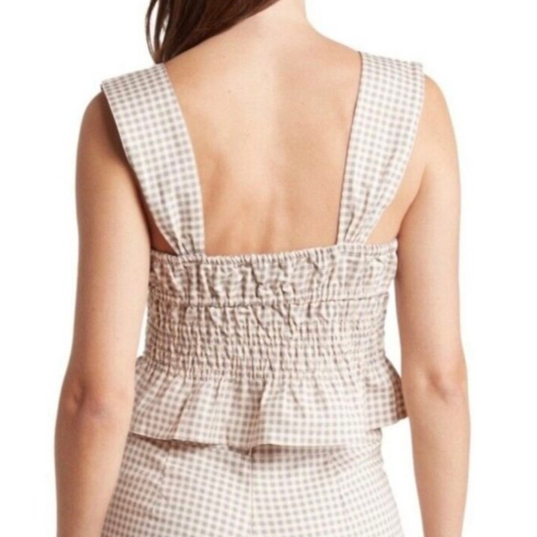WEWOREWHAT Smocked Gingham Top Size XL