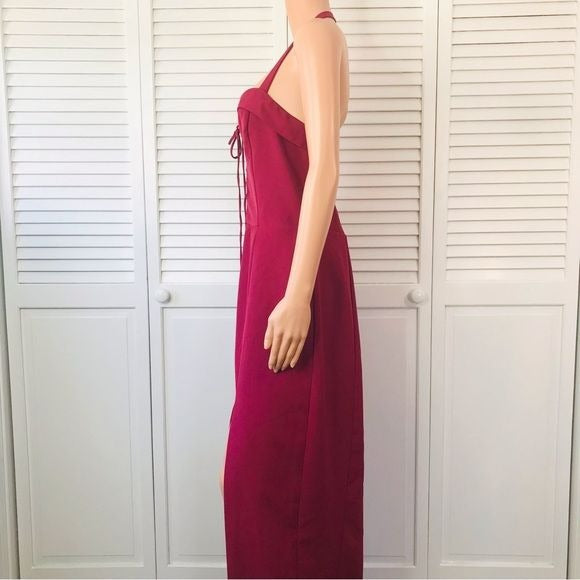 *NEW* WAYF The Sydney Convertible Halter Dark Pink Dress Size XL