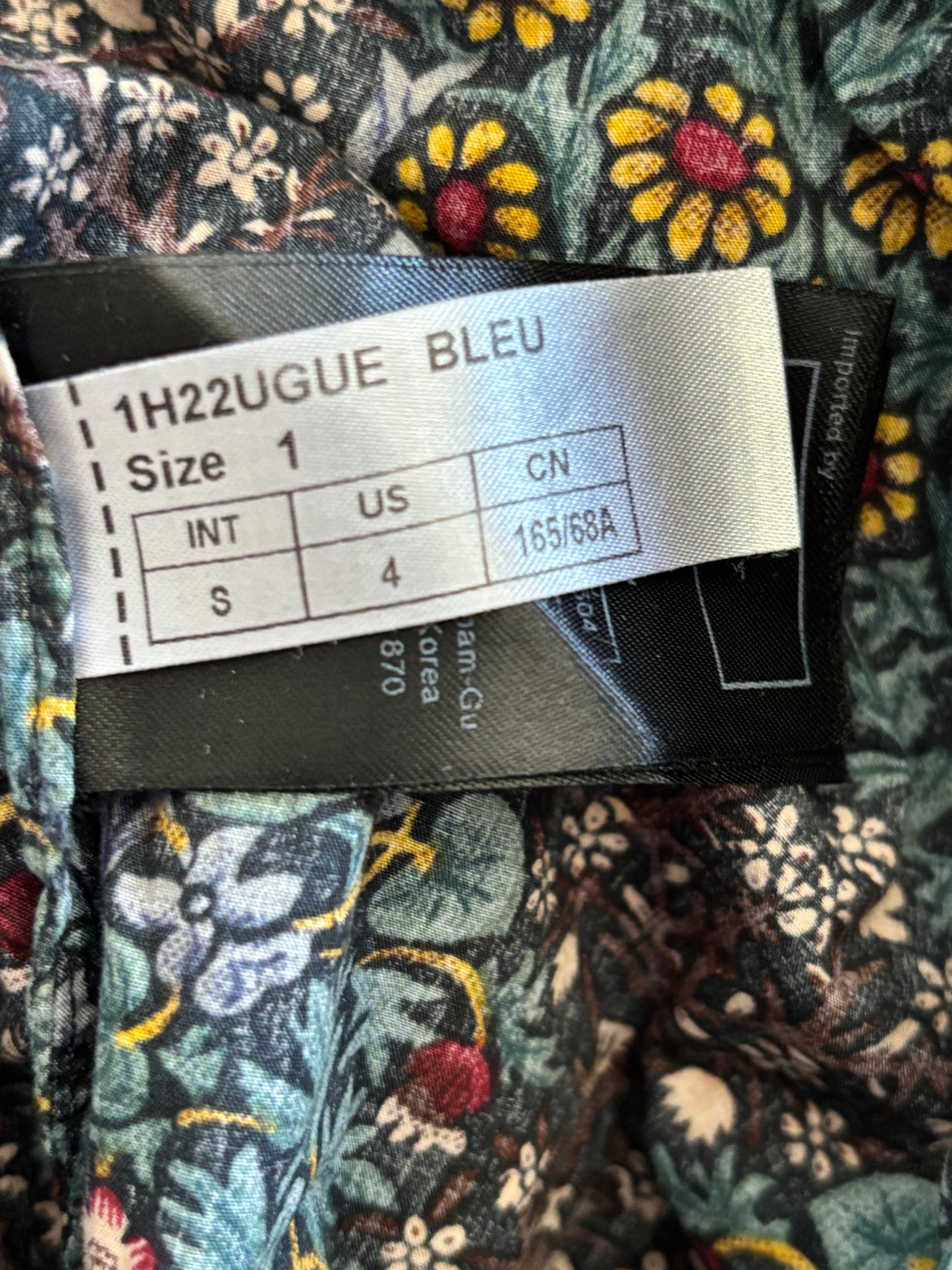 BA&SH Uguette Floral Button-Front Jumpsuit in Bleu Size 4