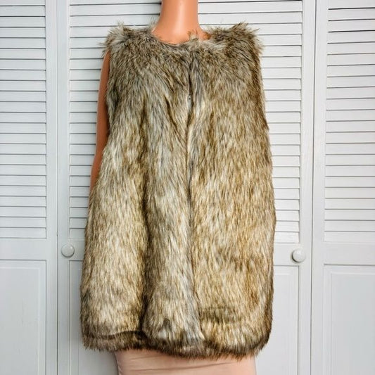 RACHEL ZOE Faux Fur Vest Size 1X