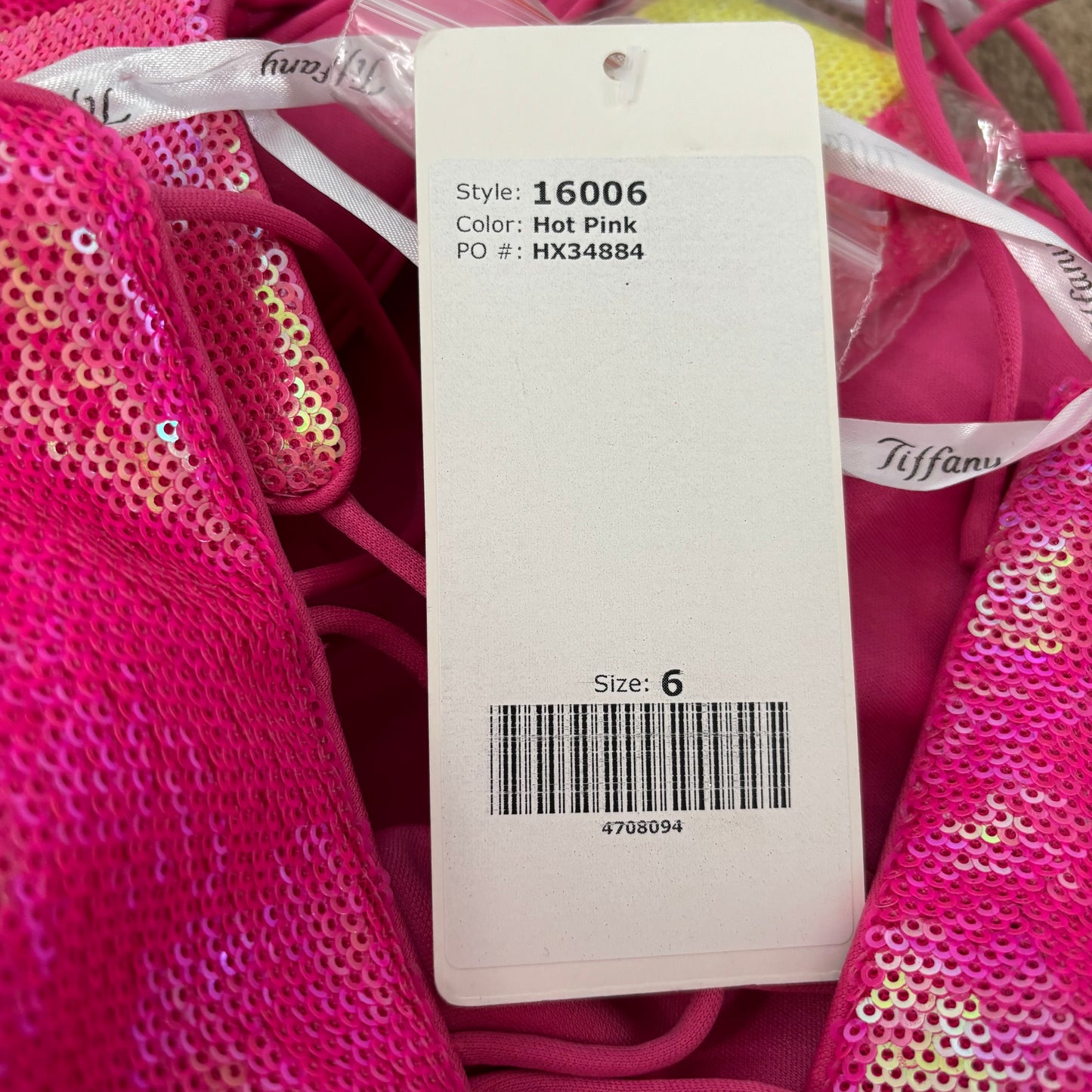 New TIFFANY DESIGNS Pink One-Shoulder Sequin Gown Size 6