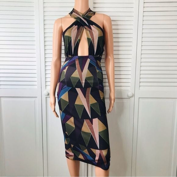 MARA HOFFMAN Olive Compass Cross Front Dress Size XS *NEW*