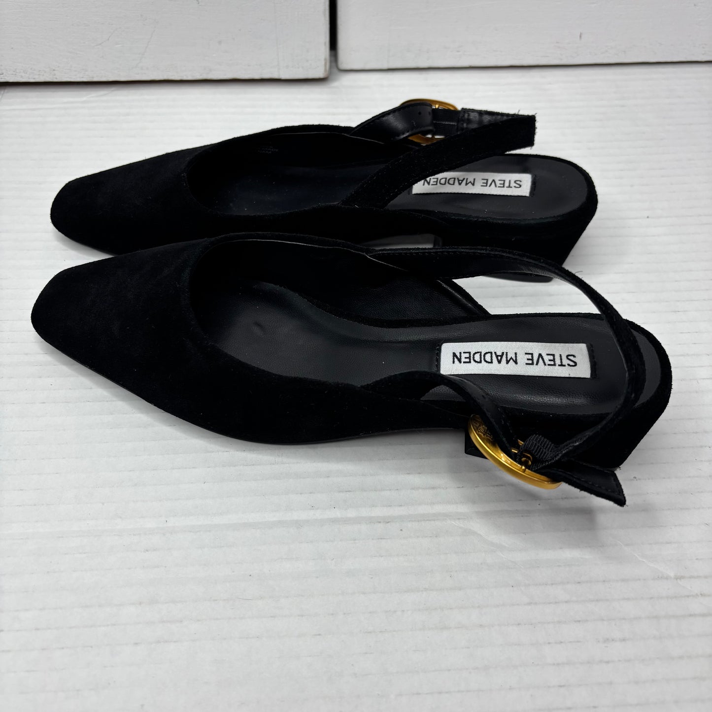 STEVE MADDEN Diona Slingback Flats in Black Suede Size 6M