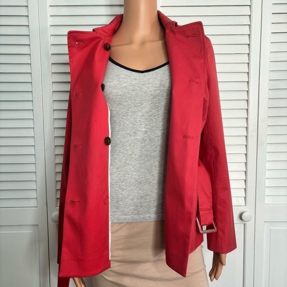 BROOKS BROTHERS Coral Belted Trench Coat
