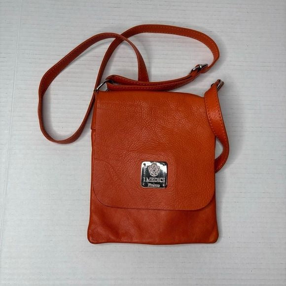 I MEDICI Orange Leather Crossbody Bag