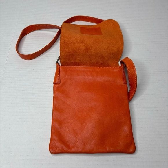 I MEDICI Orange Leather Crossbody Bag