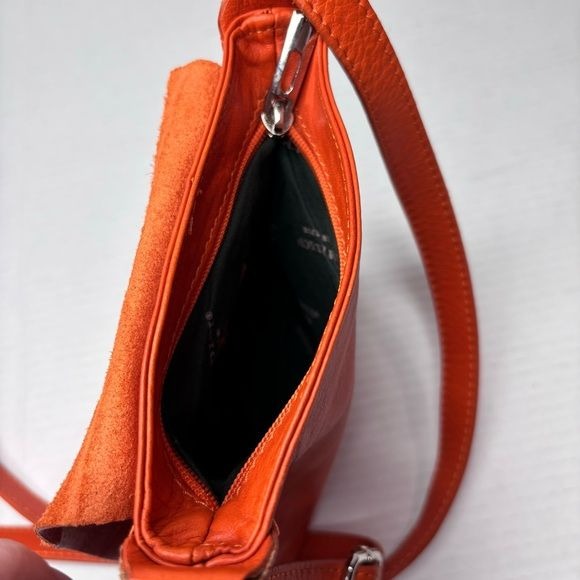 I MEDICI Orange Leather Crossbody Bag