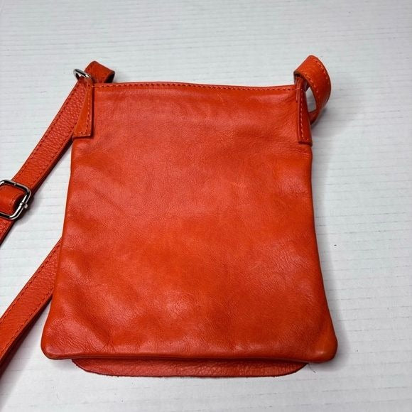 I MEDICI Orange Leather Crossbody Bag