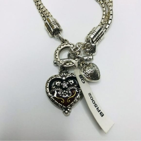 BRIGHTON Silver Heart Charm Bracelet *NEW*
