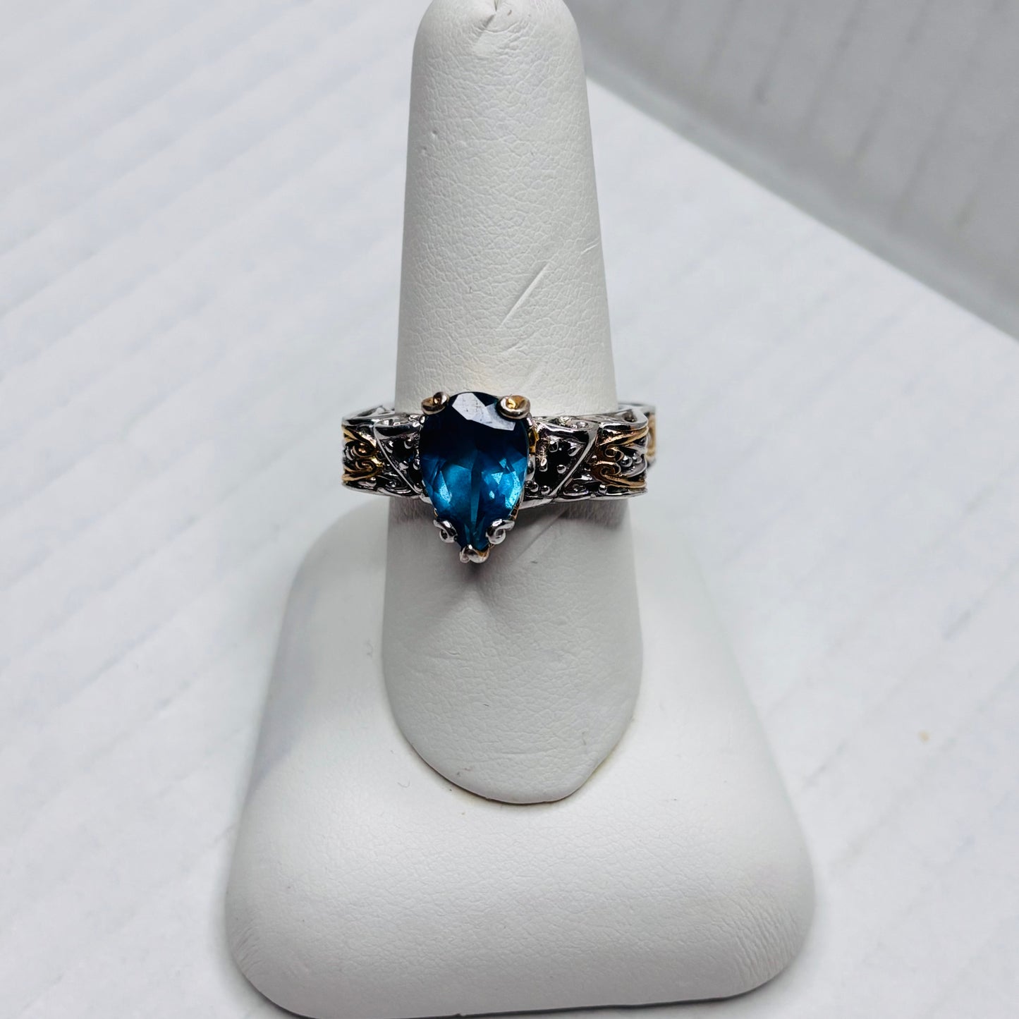 MICHAEL VALITUTTI Blue Topez Sterling Silver Ring Size 8