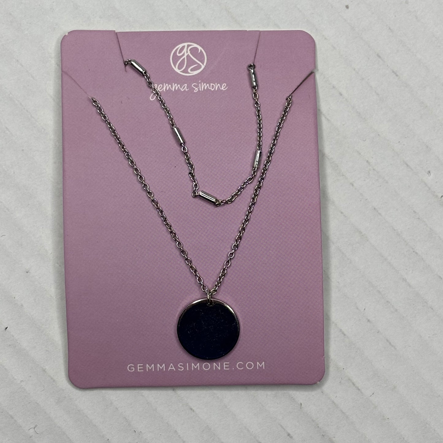 New GEMMA SIMONE Layered Disc Pendant Necklace