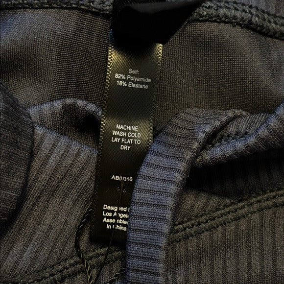 New FOR LOVE & LEMONS Chloe Ribbed Biker Shorts in Midnight Blue Size XXS