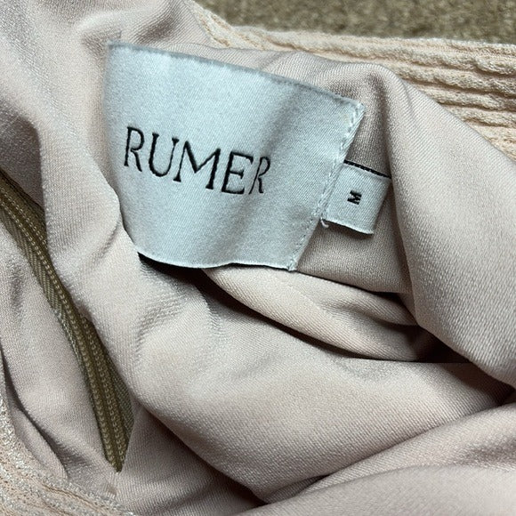 NEW RUMER Beige High Rise Striped Shorts Size Medium