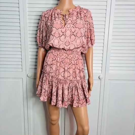 *NEW* BUDDY LOVE Pink Ray Copperhead Snakeskin Print Dress Size XS