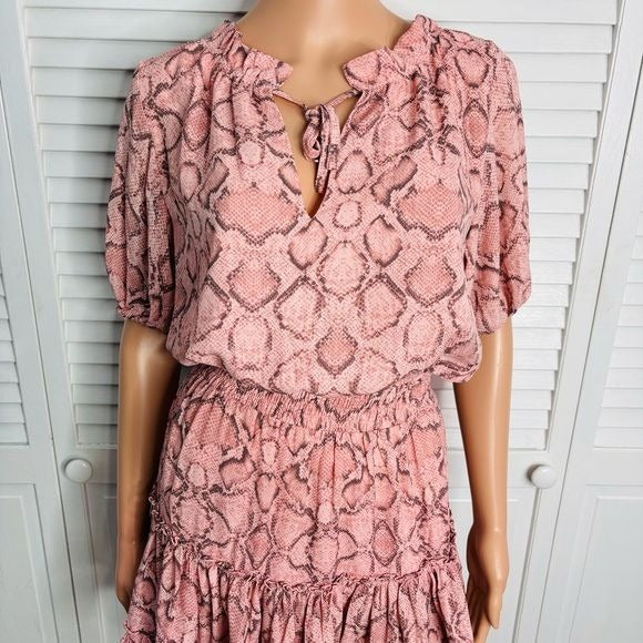 *NEW* BUDDY LOVE Pink Ray Copperhead Snakeskin Print Dress Size XS