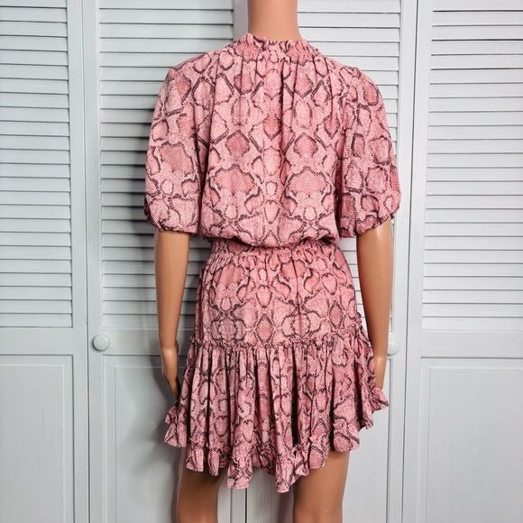 *NEW* BUDDY LOVE Pink Ray Copperhead Snakeskin Print Dress Size XS