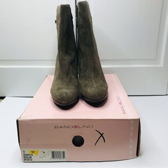 *NEW* BANDOLINO Calluno Gray Suede Heeled Boots Size 9