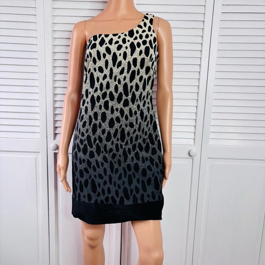 JAY GODFREY One Shoulder Animal Print Dress Size 8