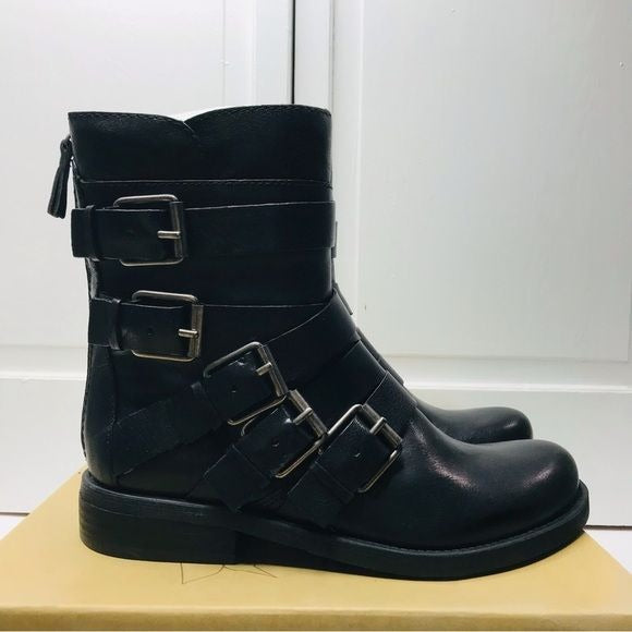 NINE WEST Fargo Black Leather Boots Size 9 *NEW*