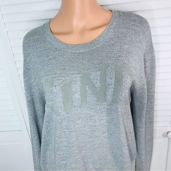 RAG & BONE Gray Reflective Be Kind Sweater Size L