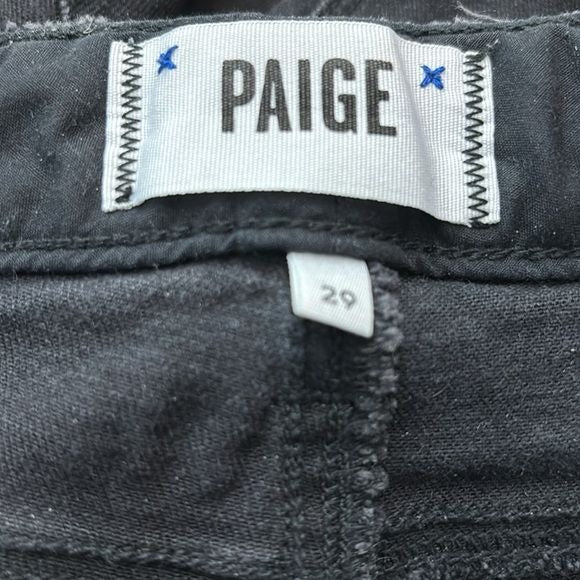 PAIGE Charcoal Black Raw Hem Skinny Jeans Size 29