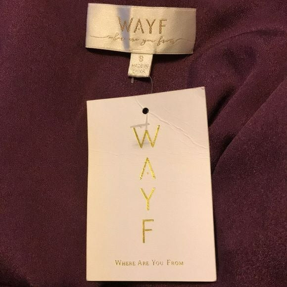 *NEW* WAYF The Angelina Slit Wrap Purple Gown Size S