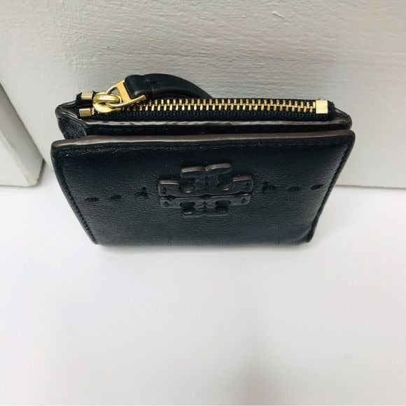 TORY BURCH McGraw Bi-Fold Black Leather Wallet