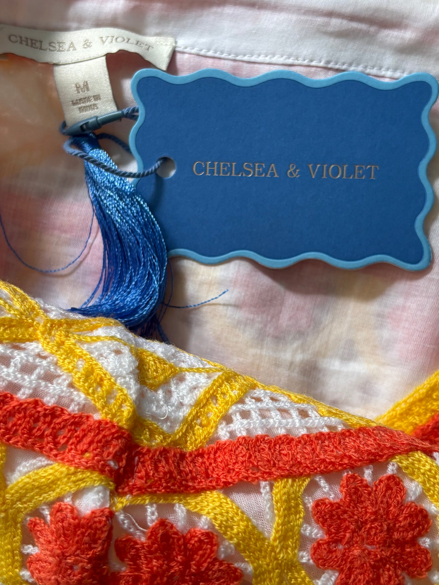 New CHELSEA & VIOLET Floral Blossom Crochet Mini Skirt Size Medium