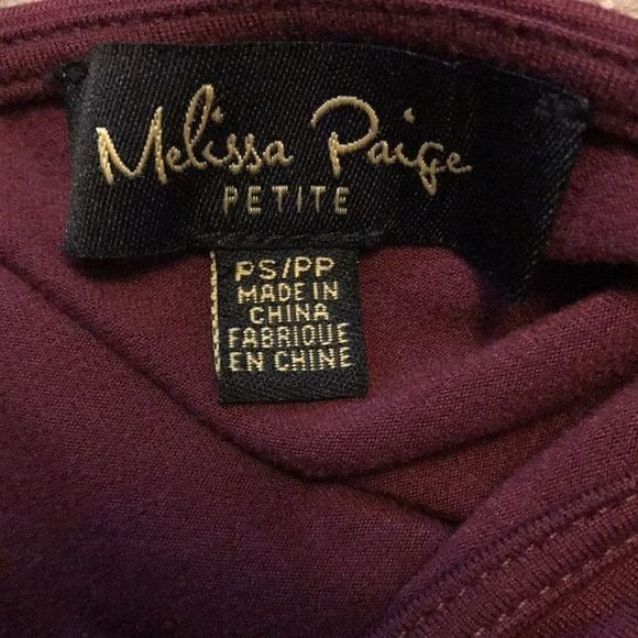 MELISSA PAIGE Petite Purple Lace Cuff Long Sleeve Shirt Size PS