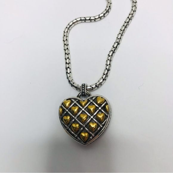 BRIGHTON Two Tone Heart Pendant Necklace *NEW*