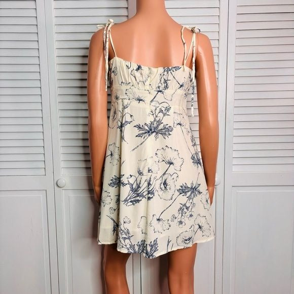 ASTR Mon Cherri Floral Print Tie Shoulder Minidress Size Medium