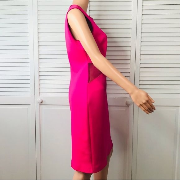 CLOVER CANYON Fuschia Solid Sleeveless Crepe Dress Size L *NEW*