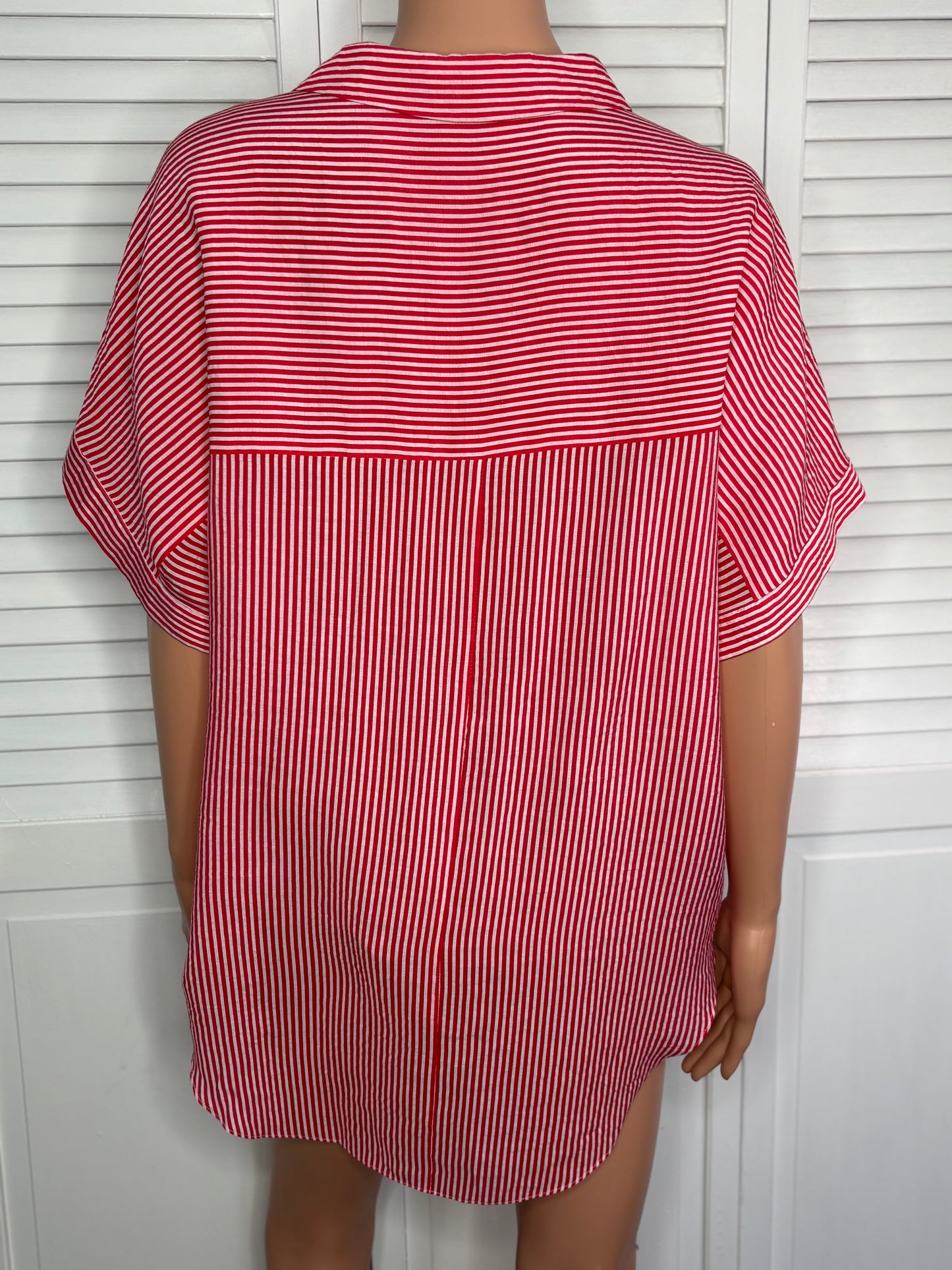 WHISTLES Striped Oversized Shirt Size Medium