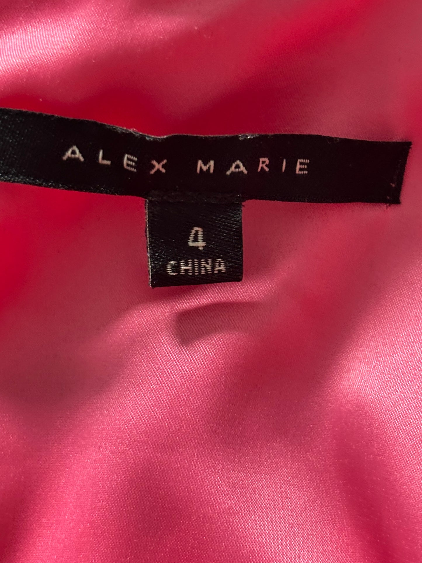 ALEX MARIE Pink Floral Chiffon Long Sleeve Ruffle Mini Dress Size 4