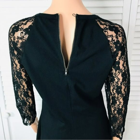 EXPRESS Black Lace Sleeve Dress Size L *NEW*