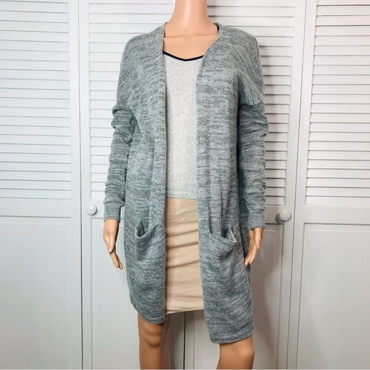 *NEW* EXPRESS Gray Knit Open Front Long Sleeve Cardigan Size M