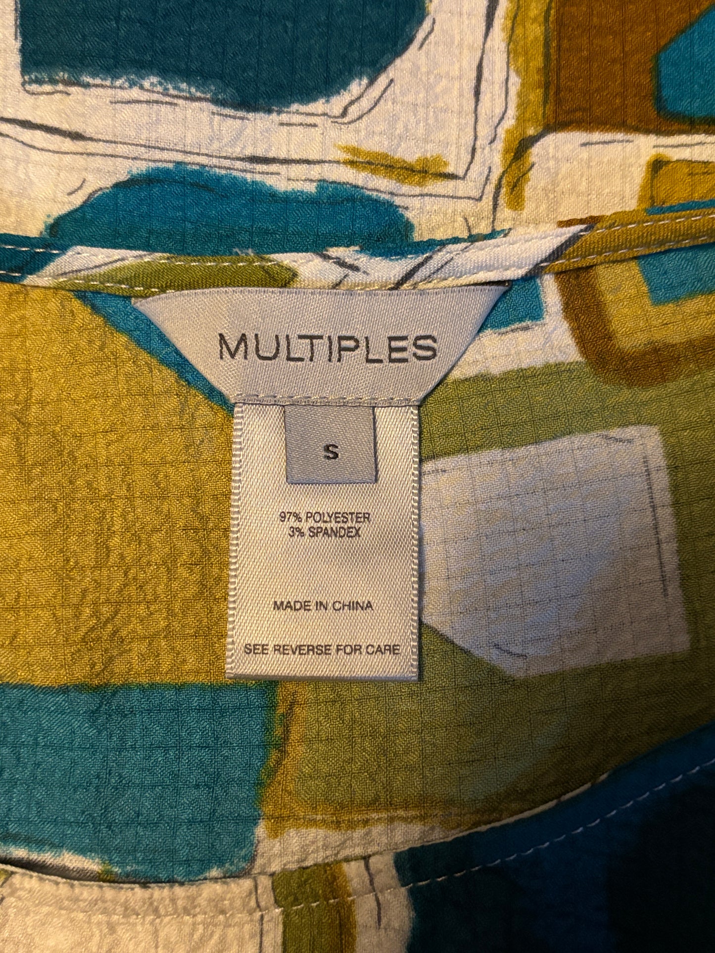 MULTIPLES Sleeveless Geometric Print Blouse Size Small