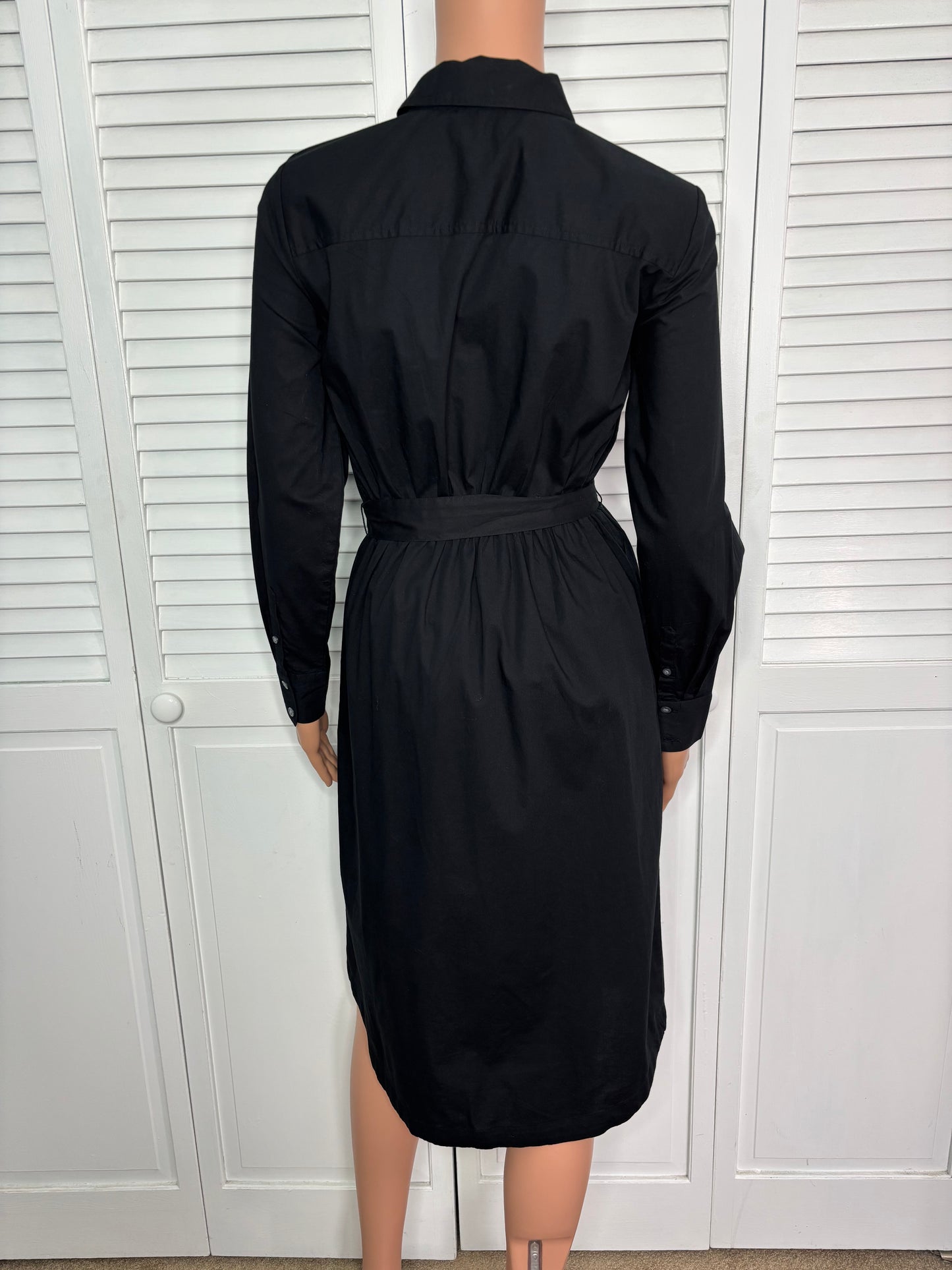 New J. CREW Factory Long-Sleeve Poplin Shirt-Dress in Black Size 00